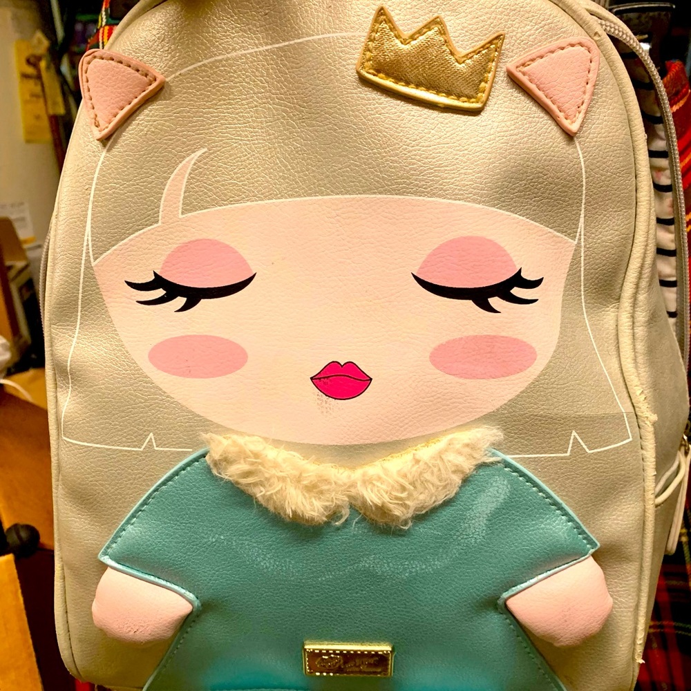 Betsey Johnson silver princess backpack